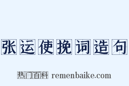 张运使挽词造句是什么意思的图片